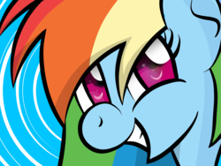 Size: 1000x750 | Tagged: safe, artist:tommy-taco, rainbow dash, g4, awesome, female, grin, purple eyes, smiling, solo