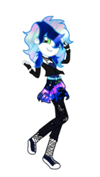 Size: 765x1357 | Tagged: safe, artist:m-elodysketches, oc, oc only, oc:sapphire heart song, equestria girls, g4, fanart, galaxy, multicolored hair, punk, solo