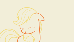 Size: 5000x2816 | Tagged: safe, artist:samxjing, applejack, g4, cute, eyes closed, female, minimalist, simple background, solo, vector, wallpaper