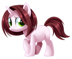 Size: 1600x1327 | Tagged: safe, artist:centchi, oc, oc only, pony, unicorn, female, filly, simple background, solo, transparent background, watermark