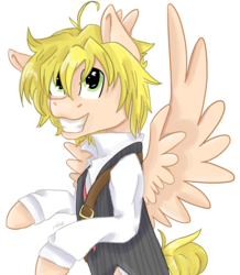 Size: 1024x1176 | Tagged: safe, artist:coffee-draws, pegasus, pony, meliodas, meliodas the dragon's sin of wrath, ponified, simple background, solo, the seven deadly sins, transparent background