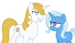 Size: 1372x788 | Tagged: safe, artist:estefania200, prince blueblood, trixie, pony, unicorn, g4, barrel chest, barrelchest blueblood, beautiful, cute, handsome, male, prince bluebetes, ship:bluetrix, shipping, simple background, straight, transparent background, vector