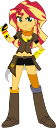 Size: 1646x3788 | Tagged: safe, artist:sonofaskywalker, sunset shimmer, equestria girls, g4, ami koshimizu, clothes, costume, crossover, female, rwby, solo, voice actor joke, yang xiao long