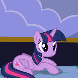 Size: 518x518 | Tagged: safe, screencap, twilight sparkle, alicorn, pony, g4, to where and back again, animated, cute, female, gif, loop, lying down, prone, sitting, solo, to and fro, twiabetes, twilight sparkle (alicorn)