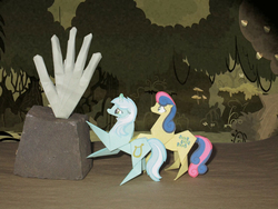 Size: 3648x2736 | Tagged: safe, artist:malte279, bon bon, lyra heartstrings, sweetie drops, g4, hand, high res, origami, that pony sure does love hands