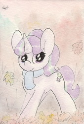 Size: 692x1019 | Tagged: safe, artist:slightlyshade, starlight glimmer, g4, clothes, female, scarf, solo, traditional art