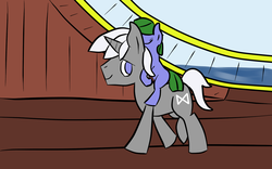 Size: 1280x800 | Tagged: safe, artist:saria the frost mage, oc, oc only, oc:clover patch, oc:silverwind (a foal's adventure), pony, unicorn, a foal's adventure, adult, child, color, cutie mark, cyoa, female, filly, foal, horn, mage, male, ocean, on back, pirate, pirate ship, railing, ship, sky, smiling, stallion, story included
