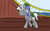 Size: 1280x800 | Tagged: safe, artist:saria the frost mage, oc, oc only, oc:clover patch, oc:silverwind (a foal's adventure), pony, unicorn, a foal's adventure, adult, child, color, cutie mark, cyoa, female, filly, foal, horn, mage, male, ocean, on back, pirate, pirate ship, railing, ship, sky, smiling, stallion, story included