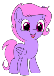 Size: 593x823 | Tagged: safe, artist:toyminator900, oc, oc only, oc:melody notes, female, filly, happy, open mouth, simple background, smiling, solo