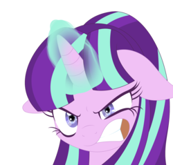 Size: 1280x1225 | Tagged: safe, artist:an-m, starlight glimmer, pony, unicorn, g4, angry, female, floppy ears, magic, mare, s5 starlight, simple background, solo, this will end in tears, transparent background