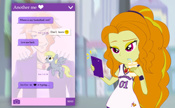 Size: 1024x629 | Tagged: safe, artist:jessiexie, adagio dazzle, derpy hooves, pegasus, pony, g4, chat, female, mare