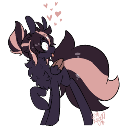 Size: 500x500 | Tagged: safe, artist:silverknight27, oc, oc only, oc:silver rose, chest fluff, heart, pixel art, simple background, solo, tongue out