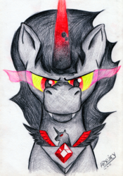 Size: 1024x1460 | Tagged: safe, artist:arxuicy, king sombra, g4, alicorn amulet, male, solo