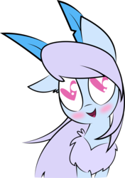 Size: 1551x2198 | Tagged: safe, artist:plone, oc, oc only, oc:sequin, mothpony, original species, blushing, heart eyes, open mouth, simple background, solo, wingding eyes