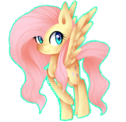 Size: 1000x968 | Tagged: safe, artist:ladyunilove, fluttershy, pony, g4, crossed hooves, female, looking at you, simple background, smiling, solo, spread wings, transparent background, wings