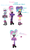 Size: 904x1489 | Tagged: safe, artist:the-75th-hunger-game, photo finish, pixel pizazz, violet blurr, oc, oc:cover star, equestria girls, g4, my little pony equestria girls: rainbow rocks, alternate name, boots, clothes, eye clipping through hair, eyeshadow, four eyes, fusion, fusion:photo finish, fusion:pixel pizazz, fusion:violet blurr, goggles, gradient hair, heterochromia, leggings, makeup, multiple arms, multiple eyes, pigtails, ponytail, shoes, simple background, skirt, the snapshots, white background, wrong name