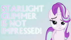 Size: 1600x900 | Tagged: safe, artist:elhombre1994, artist:sailortrekkie92, starlight glimmer, g4, female, looking at you, not impressed, solo, vector, wallpaper