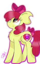 Size: 579x915 | Tagged: safe, artist:gallantserver, apple bloom, pony, g4, adult, bow, cutie mark, female, hair bow, older, simple background, solo, tail bow, the cmc's cutie marks, transparent background