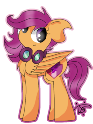 Size: 640x853 | Tagged: safe, artist:gallantserver, scootaloo, pony, g4, adult, cutie mark, female, goggles, older, simple background, solo, the cmc's cutie marks, transparent background