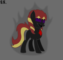 Size: 529x503 | Tagged: safe, artist:megabyte1835, oc, oc only, oc:dark mistress, oc:the mistress of darkness, blank flank, evil, messy mane, simple background, solo