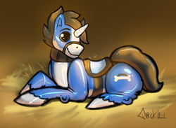 Size: 1130x829 | Tagged: safe, artist:mekh, oc, oc only, oc:skyler, inflatable pony, pony, unicorn, inflatable, latex, pool toy, rubber, saddle, shiny, solo, tack