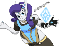 Size: 3645x2840 | Tagged: safe, artist:missmayaleanne, part of a set, rarity, equestria girls, g4, clothes, crossover, female, headset, high res, looking at you, mudra, nail polish, overwatch, simple background, solo, symmetra, transparent background