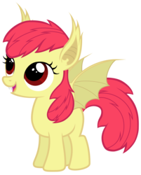 Size: 4831x6000 | Tagged: safe, artist:magister39, apple bloom, bat pony, pony, g4, absurd resolution, adorabloom, bat ponified, bloombat, cute, fangs, female, race swap, simple background, solo, transparent background, vector