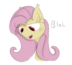 Size: 1193x1079 | Tagged: safe, artist:twijybe, fluttershy, bat pony, pony, g4, bleh, drawing, female, flutterbat, nightmare night, race swap, solo