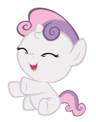 Size: 3000x3833 | Tagged: safe, artist:bronyboy, sweetie belle, pony, g4, baby, baby belle, baby pony, cute, diasweetes, eyes closed, female, foal, high res, simple background, sitting, solo, transparent background