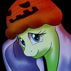 Size: 2000x2000 | Tagged: safe, artist:chrisgotjar, fluttershy, g4, bust, female, halloween, hat, high res, looking at you, nightmare night, portrait, pumpkin, solo