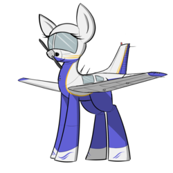 Size: 1200x1200 | Tagged: safe, artist:pj-nsfw, oc, oc only, original species, plane pony, pony, cute, piper pa-28, plane, propeller, simple background, smiling, solo, white background