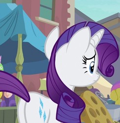 Size: 604x618 | Tagged: safe, screencap, rarity, pony, unicorn, g4, the gift of the maud pie, butt, cropped, female, mare, plot, solo