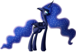 Size: 893x614 | Tagged: safe, artist:tamashia, princess luna, pony, g4, crying, female, simple background, solo, transparent background