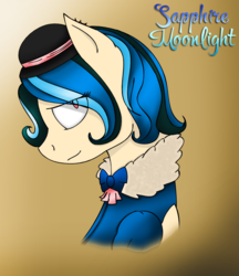 Size: 904x1044 | Tagged: safe, artist:stuflox, oc, oc only, oc:sapphire moonlight, clothes, hat, solo