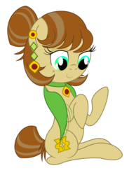 Size: 3156x4133 | Tagged: safe, artist:avarick, oc, oc only, oc:alegria, earth pony, pony, ear piercing, earring, jewelry, piercing, simple background, sitting, solo, transparent background