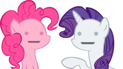 Size: 1920x1080 | Tagged: safe, edit, pinkie pie, rarity, g4, :|, simple background, transparent background, vector, wat