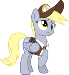 Size: 8818x9558 | Tagged: safe, artist:pink1ejack, derpy hooves, pegasus, pony, g4, to where and back again, absurd resolution, clothes, female, hat, mailmare, mare, raised hoof, simple background, solo, transparent background, vector