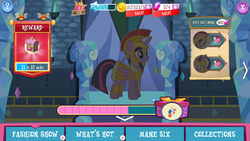 Size: 1280x720 | Tagged: safe, gameloft, screencap, twilight sparkle, alicorn, pony, g4, armor, athena sparkle, clothes, costume, crack is cheaper, dress, nightmare night, twilight sparkle (alicorn), vip