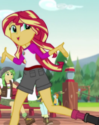Size: 524x658 | Tagged: safe, screencap, captain planet, sandalwood, snips, sunset shimmer, equestria girls, g4, my little pony equestria girls: legend of everfree, cropped