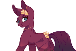 Size: 3000x2000 | Tagged: safe, artist:flita, oc, oc only, oc:fleeting thought, bald, female, flower, high res, jewelry, necklace, ponysona, simple background, solo, transparent background