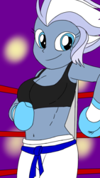 Size: 720x1280 | Tagged: safe, artist:toyminator900, night glider, equestria girls, g4, belly button, boxing, boxing gloves, breasts, busty night glider, cleavage, clothes, equestria girls-ified, female, midriff, pants, solo, sports bra, sweatpants
