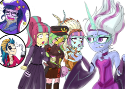 2338754 - safe, artist:5mmumm5, sci-twi, twilight sparkle, equestria girls,  g4, comic, dialogue, english, japanese, midnight sparkle, monochrome -  Derpibooru