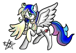 Size: 800x556 | Tagged: safe, artist:learn2chillax, oc, oc only, oc:sapphire heart song, pegasus, pony, blue hair, cutie mark, fanart, green eyes, multicolored hair, simple background, solo, transparent background