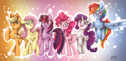 Size: 6549x3204 | Tagged: safe, artist:twiddletwist, applejack, fluttershy, pinkie pie, rainbow dash, rarity, twilight sparkle, alicorn, pony, g4, mane six, twilight sparkle (alicorn)