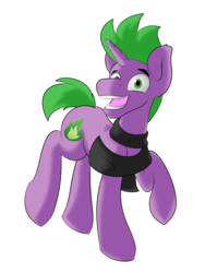 Size: 3000x4000 | Tagged: safe, artist:php37, spike, pony, unicorn, g4, clothes, male, ponified spike, scarf, simple background, solo, transparent background