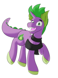 Size: 3000x4000 | Tagged: safe, artist:php37, spike, dracony, hybrid, g4, clothes, male, ponified spike, pony form, scarf, simple background, solo, transparent background