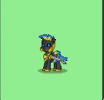 Size: 150x144 | Tagged: safe, oc, oc only, oc:guard #11, changeling, pony, pony town, changeling guard, changeling oc, royal guard, solo