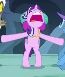 Size: 349x413 | Tagged: safe, screencap, discord, starlight glimmer, trixie, pony, unicorn, g4, to where and back again, cropped, nose in the air, solo focus
