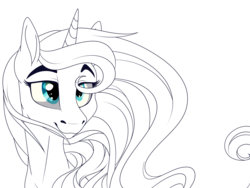 Size: 8000x6000 | Tagged: safe, artist:elskafox, princess luna, g4, absurd resolution, female, lineart, monochrome, partial color, simple background, solo, transparent background