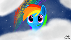 Size: 1920x1080 | Tagged: safe, artist:cnfamasepic, rainbow dash, g4, cloud, female, solo